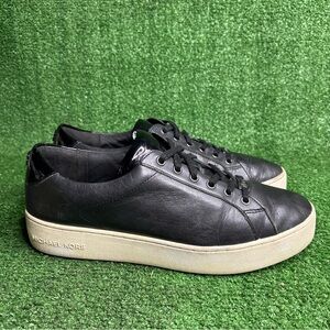Michael Kors‎ MK Black Leather Platform Logo Sneaker Shoes Women’s Size 11